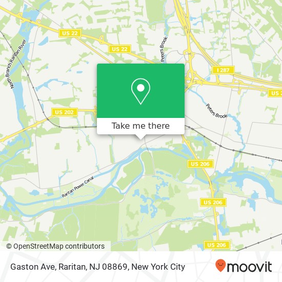 Mapa de Gaston Ave, Raritan, NJ 08869