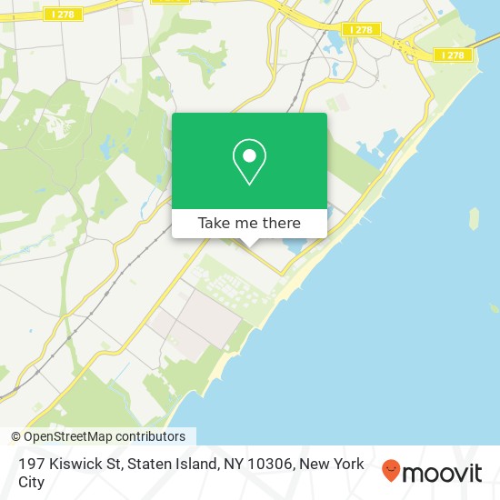 Mapa de 197 Kiswick St, Staten Island, NY 10306