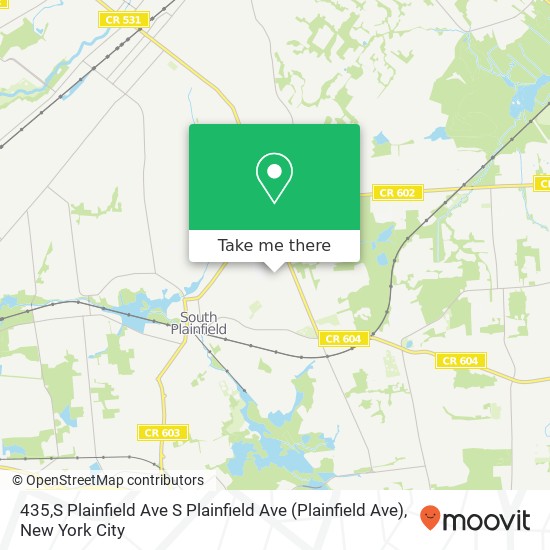 Mapa de 435,S Plainfield Ave S Plainfield Ave (Plainfield Ave), South Plainfield, NJ 07080