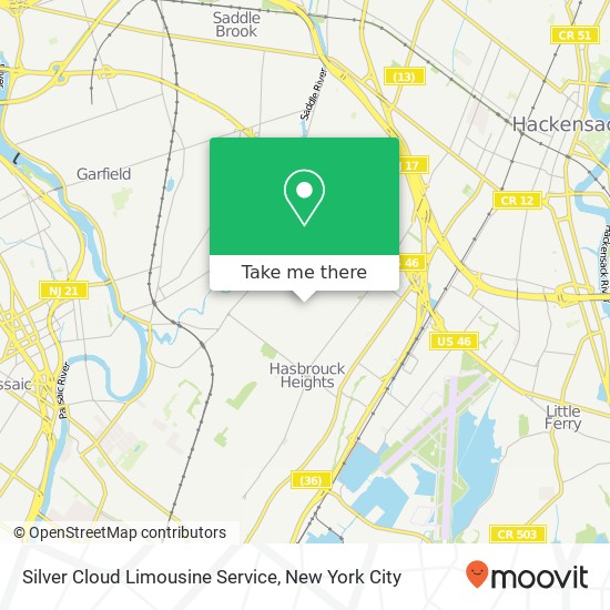 Silver Cloud Limousine Service map