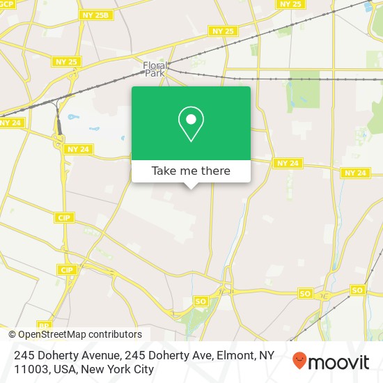 Mapa de 245 Doherty Avenue, 245 Doherty Ave, Elmont, NY 11003, USA