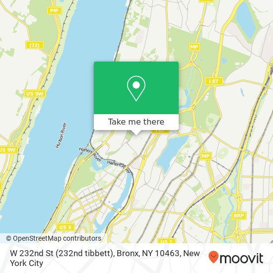 W 232nd St (232nd tibbett), Bronx, NY 10463 map