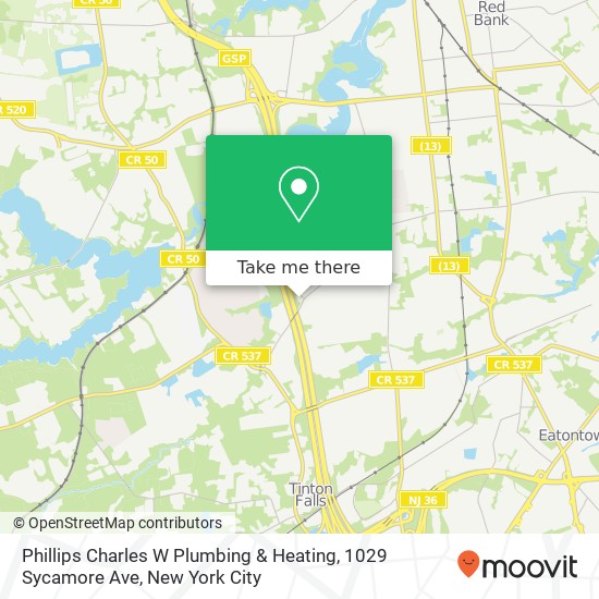 Mapa de Phillips Charles W Plumbing & Heating, 1029 Sycamore Ave