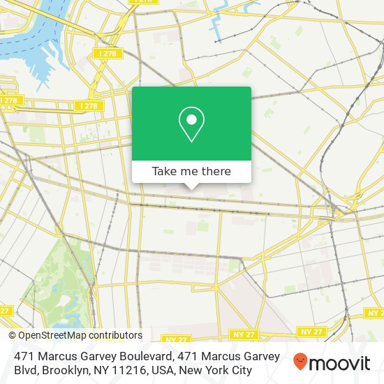 471 Marcus Garvey Boulevard, 471 Marcus Garvey Blvd, Brooklyn, NY 11216, USA map