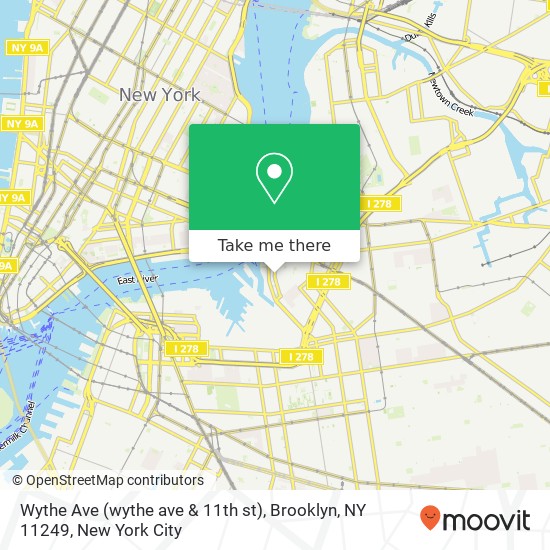 Mapa de Wythe Ave (wythe ave & 11th st), Brooklyn, NY 11249