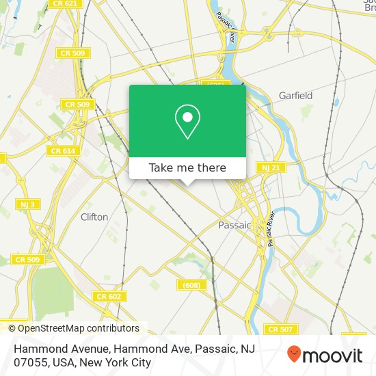 Hammond Avenue, Hammond Ave, Passaic, NJ 07055, USA map