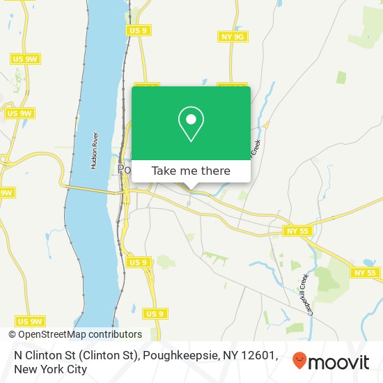 Mapa de N Clinton St (Clinton St), Poughkeepsie, NY 12601