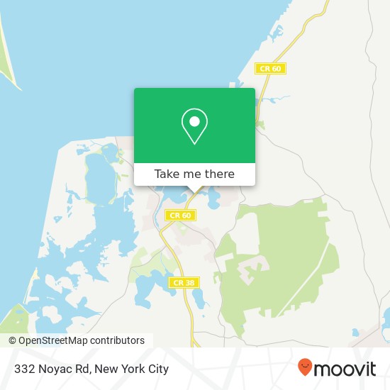 Mapa de 332 Noyac Rd, Southampton, NY 11968