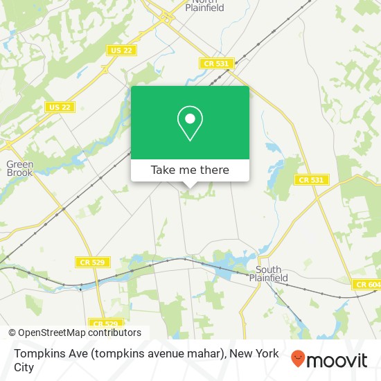 Mapa de Tompkins Ave (tompkins avenue mahar), South Plainfield, NJ 07080