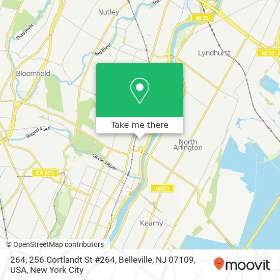 Mapa de 264, 256 Cortlandt St #264, Belleville, NJ 07109, USA