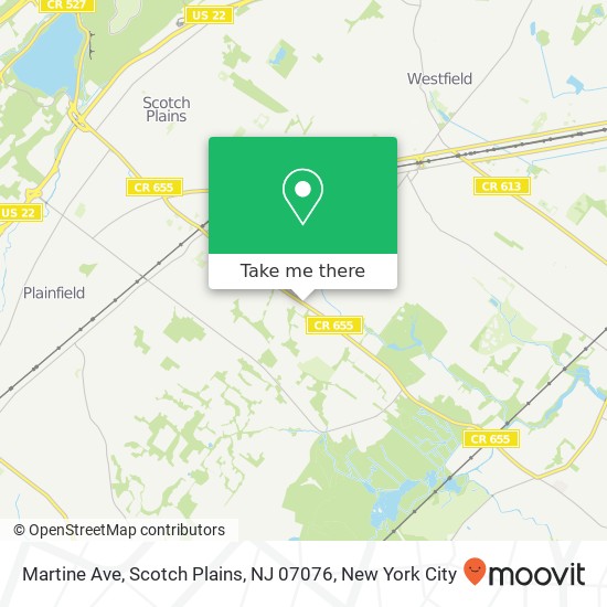 Mapa de Martine Ave, Scotch Plains, NJ 07076