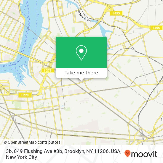 Mapa de 3b, 849 Flushing Ave #3b, Brooklyn, NY 11206, USA