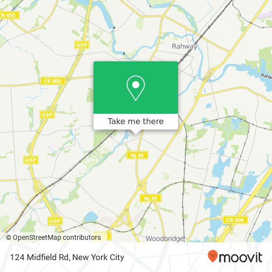 Mapa de 124 Midfield Rd, Colonia, NJ 07067