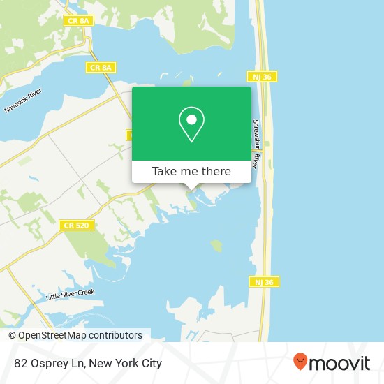 Mapa de 82 Osprey Ln, Rumson, NJ 07760