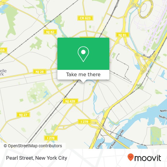 Mapa de Pearl Street, Pearl St, Elizabeth, NJ 07202, USA