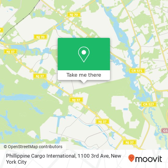 Mapa de Phillippine Cargo International, 1100 3rd Ave