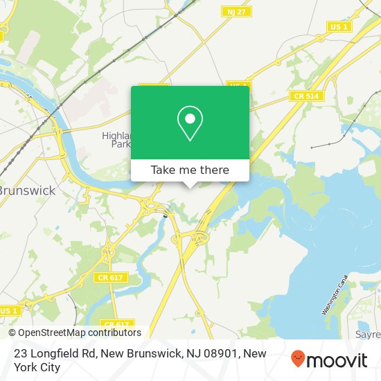 Mapa de 23 Longfield Rd, New Brunswick, NJ 08901