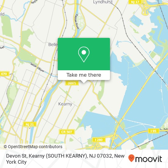 Devon St, Kearny (SOUTH KEARNY), NJ 07032 map