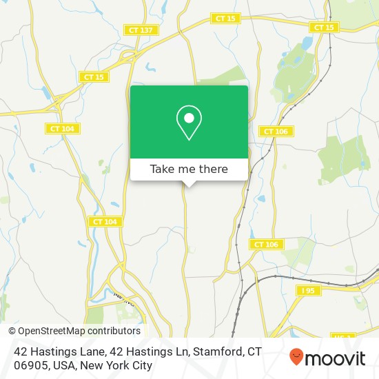 Mapa de 42 Hastings Lane, 42 Hastings Ln, Stamford, CT 06905, USA