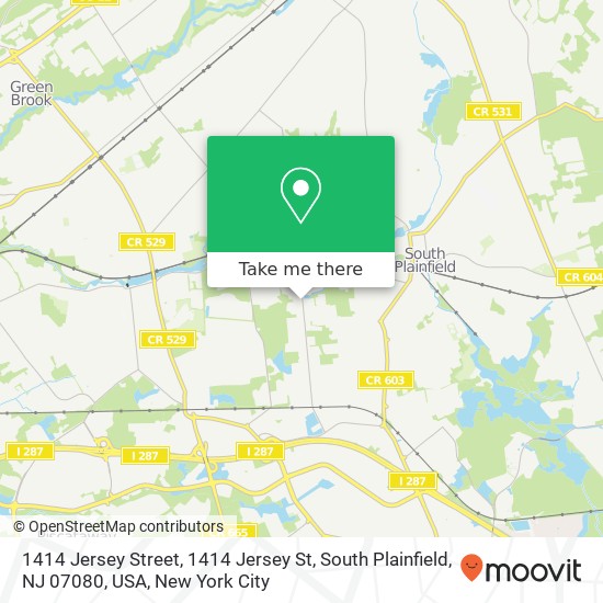 1414 Jersey Street, 1414 Jersey St, South Plainfield, NJ 07080, USA map