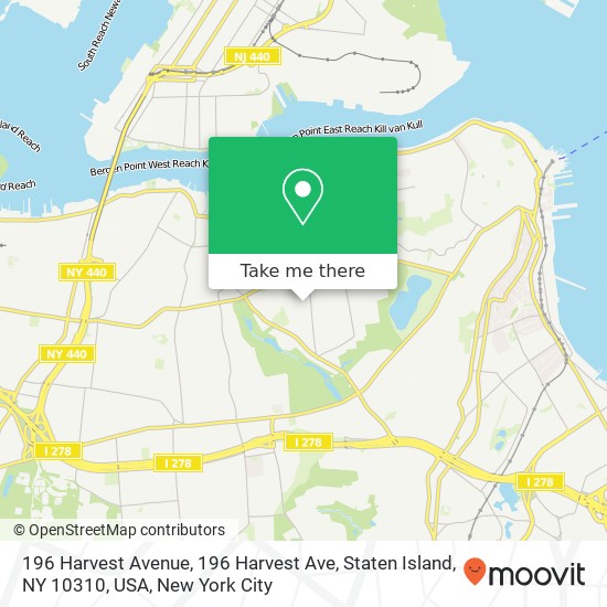 196 Harvest Avenue, 196 Harvest Ave, Staten Island, NY 10310, USA map