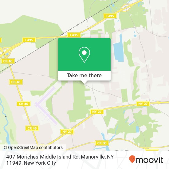 Mapa de 407 Moriches-Middle Island Rd, Manorville, NY 11949