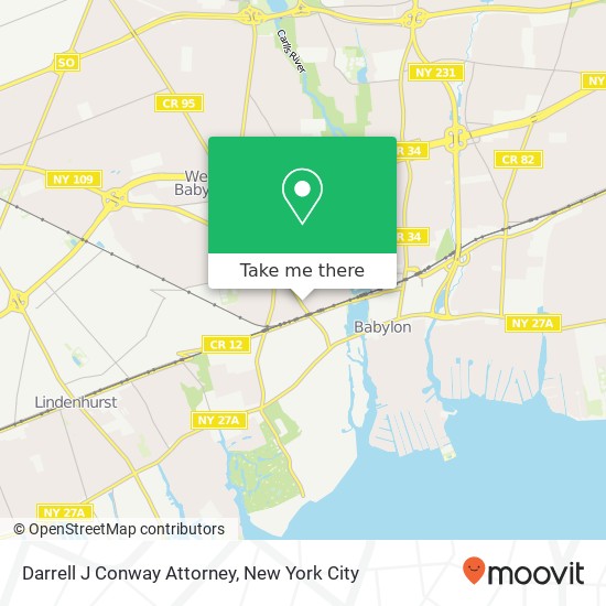 Mapa de Darrell J Conway Attorney, 179 Little East Neck Rd