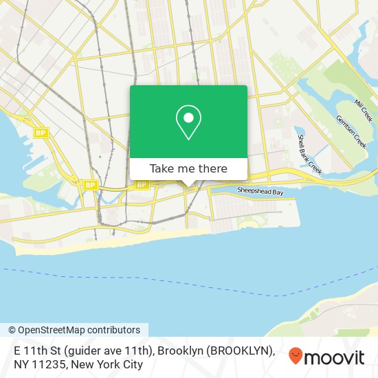 Mapa de E 11th St (guider ave 11th), Brooklyn (BROOKLYN), NY 11235