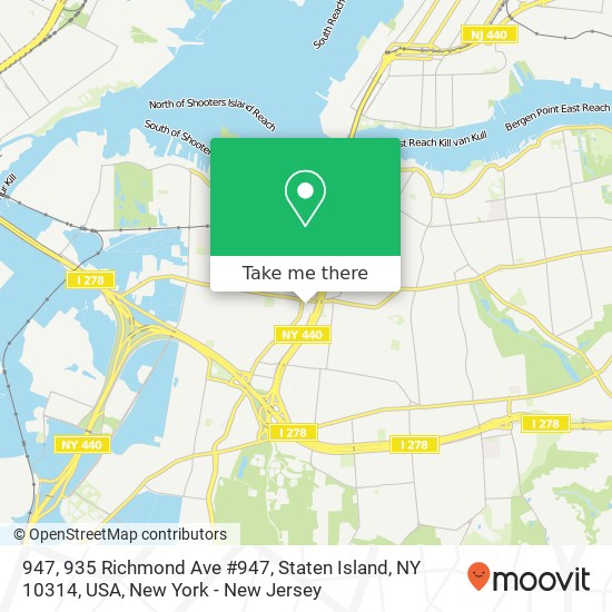 947, 935 Richmond Ave #947, Staten Island, NY 10314, USA map