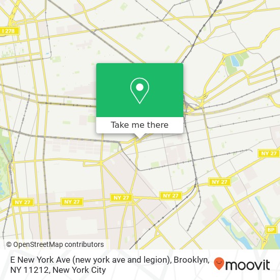 Mapa de E New York Ave (new york ave and legion), Brooklyn, NY 11212