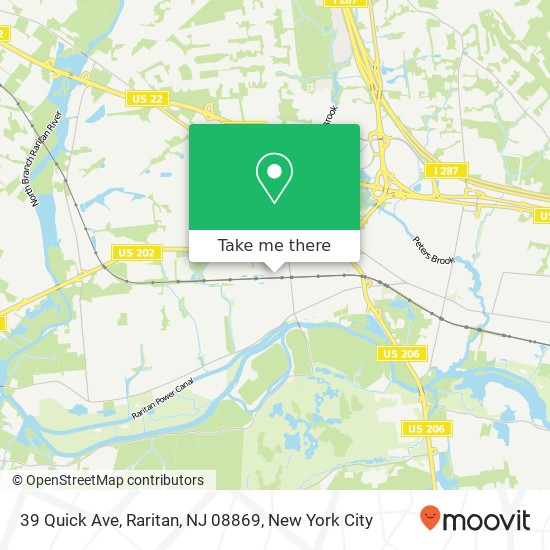 Mapa de 39 Quick Ave, Raritan, NJ 08869