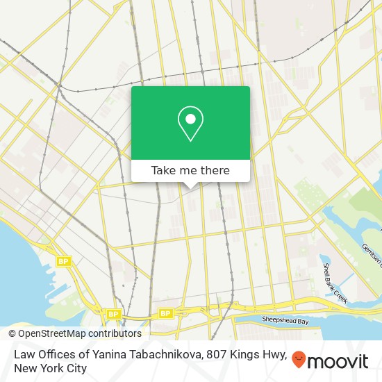 Law Offices of Yanina Tabachnikova, 807 Kings Hwy map