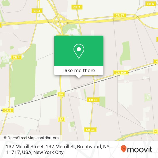 Mapa de 137 Merrill Street, 137 Merrill St, Brentwood, NY 11717, USA