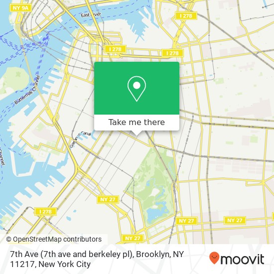 Mapa de 7th Ave (7th ave and berkeley pl), Brooklyn, NY 11217