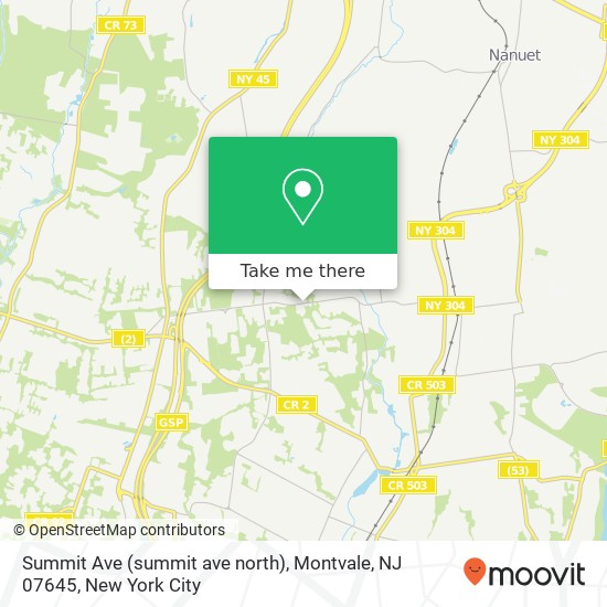 Mapa de Summit Ave (summit ave north), Montvale, NJ 07645
