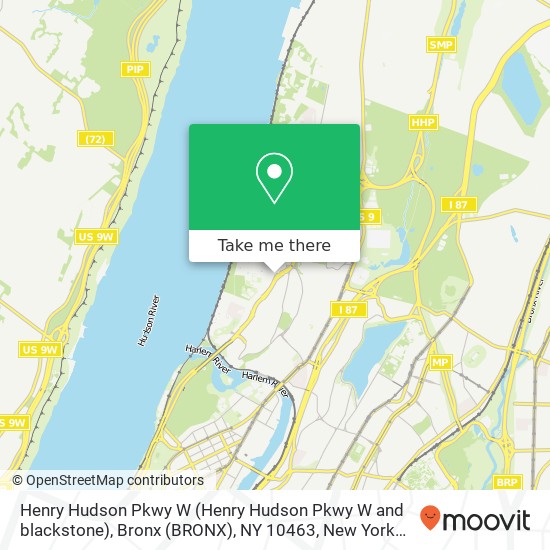 Mapa de Henry Hudson Pkwy W (Henry Hudson Pkwy W and blackstone), Bronx (BRONX), NY 10463