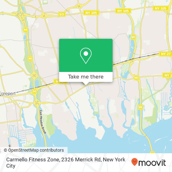 Mapa de Carmello Fitness Zone, 2326 Merrick Rd