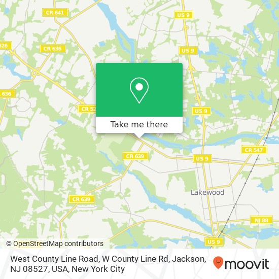 Mapa de West County Line Road, W County Line Rd, Jackson, NJ 08527, USA