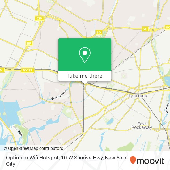Mapa de Optimum Wifi Hotspot, 10 W Sunrise Hwy