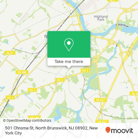 Mapa de 501 Chrome St, North Brunswick, NJ 08902