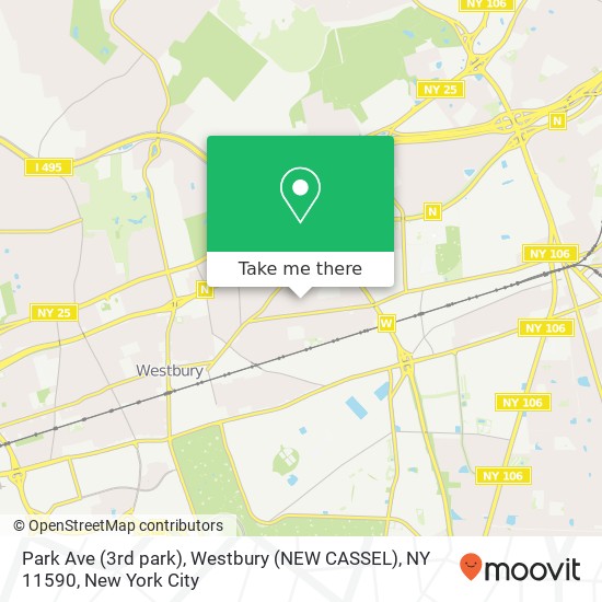 Mapa de Park Ave (3rd park), Westbury (NEW CASSEL), NY 11590