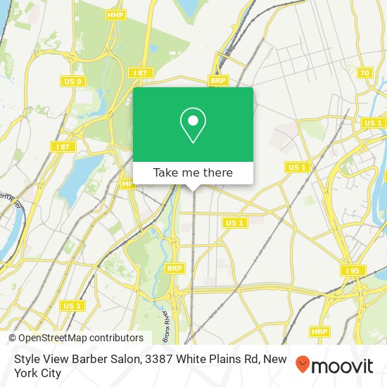 Style View Barber Salon, 3387 White Plains Rd map