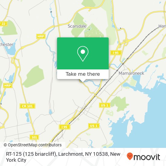 Mapa de RT-125 (125 briarcliff), Larchmont, NY 10538