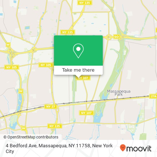 Mapa de 4 Bedford Ave, Massapequa, NY 11758