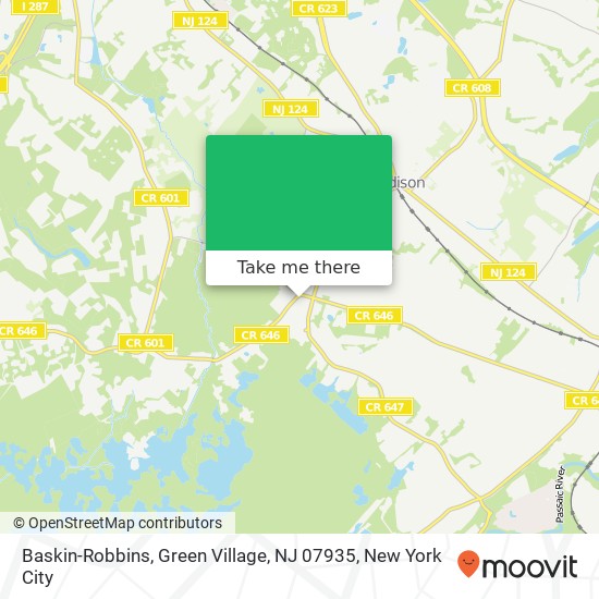 Mapa de Baskin-Robbins, Green Village, NJ 07935