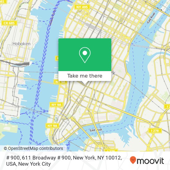 Mapa de # 900, 611 Broadway # 900, New York, NY 10012, USA