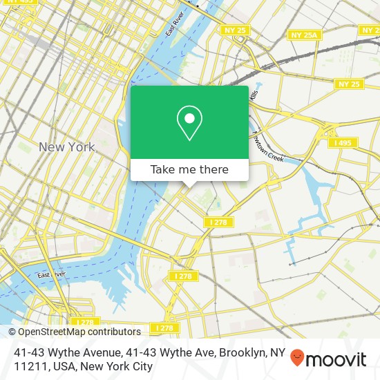 Mapa de 41-43 Wythe Avenue, 41-43 Wythe Ave, Brooklyn, NY 11211, USA
