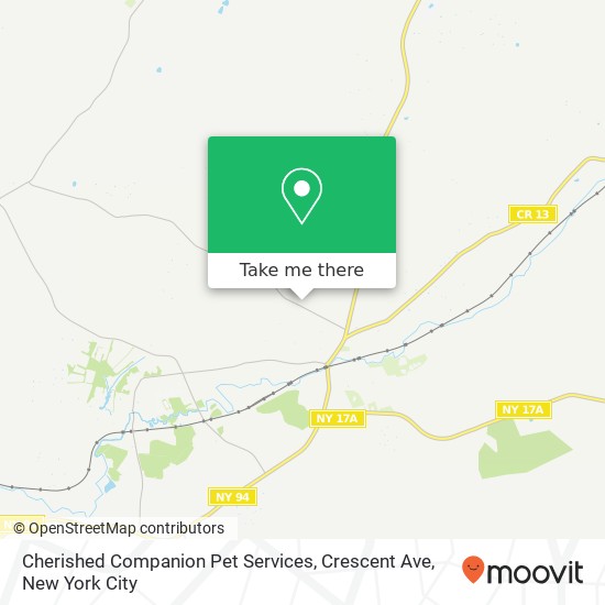 Mapa de Cherished Companion Pet Services, Crescent Ave