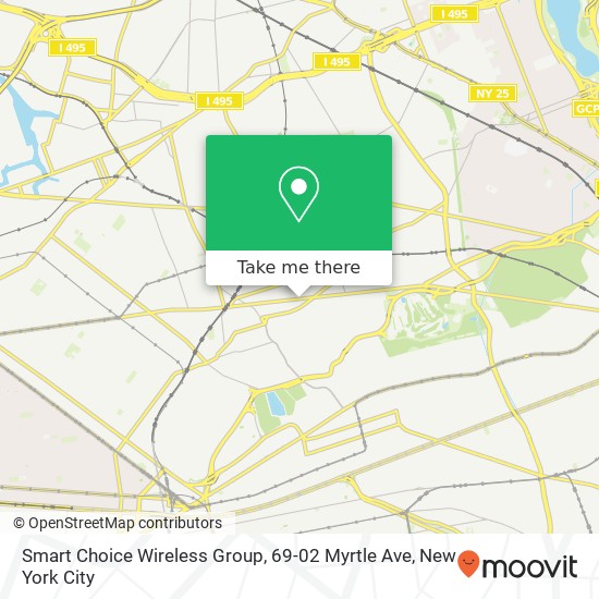 Mapa de Smart Choice Wireless Group, 69-02 Myrtle Ave