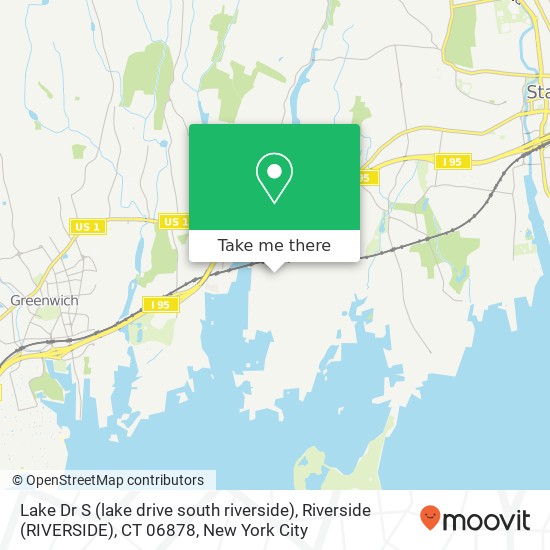 Mapa de Lake Dr S (lake drive south riverside), Riverside (RIVERSIDE), CT 06878